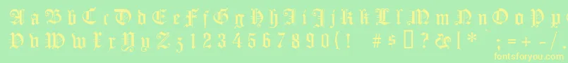 Koenigsbergergesperrtunz1l Font – Yellow Fonts on Green Background