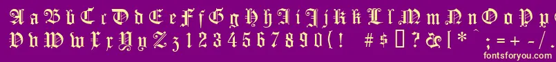 Koenigsbergergesperrtunz1l Font – Yellow Fonts on Purple Background
