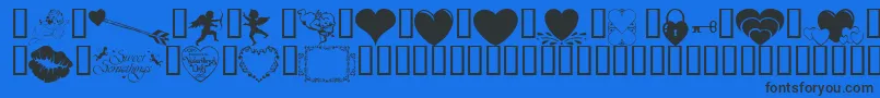 Wmvalentine1 Font – Black Fonts on Blue Background