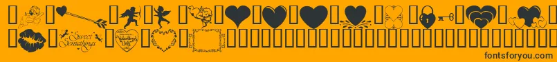 Wmvalentine1 Font – Black Fonts on Orange Background