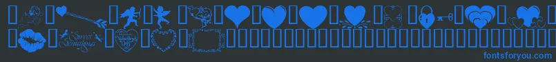 Wmvalentine1 Font – Blue Fonts on Black Background