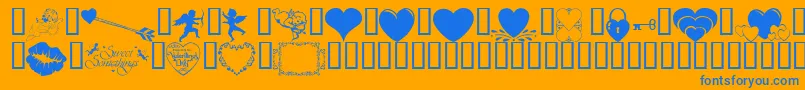 Wmvalentine1 Font – Blue Fonts on Orange Background