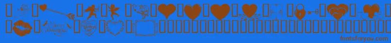 Wmvalentine1 Font – Brown Fonts on Blue Background