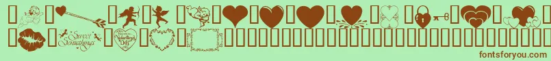 Wmvalentine1 Font – Brown Fonts on Green Background