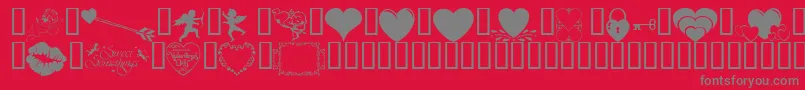 Wmvalentine1 Font – Gray Fonts on Red Background