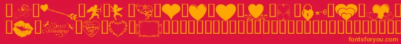 Wmvalentine1 Font – Orange Fonts on Red Background