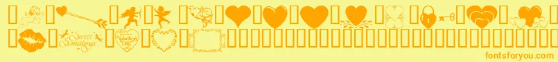 Wmvalentine1 Font – Orange Fonts on Yellow Background