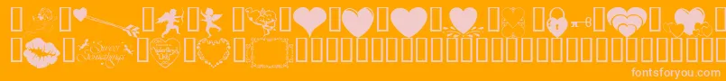 Wmvalentine1 Font – Pink Fonts on Orange Background