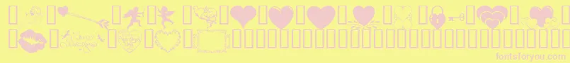 Wmvalentine1 Font – Pink Fonts on Yellow Background