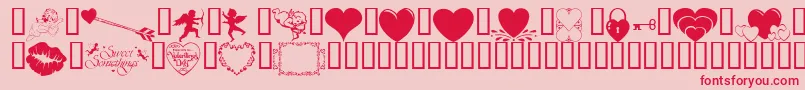 Wmvalentine1-Schriftart – Rote Schriften auf rosa Hintergrund