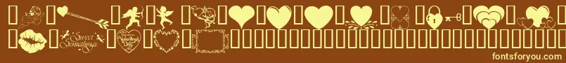 Wmvalentine1 Font – Yellow Fonts on Brown Background