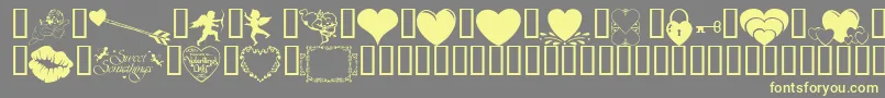 Wmvalentine1 Font – Yellow Fonts on Gray Background