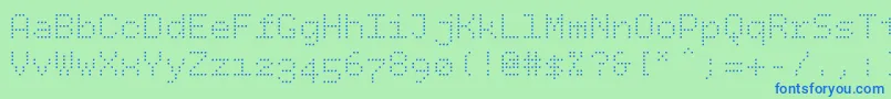 Bpdotssquarelight Font – Blue Fonts on Green Background