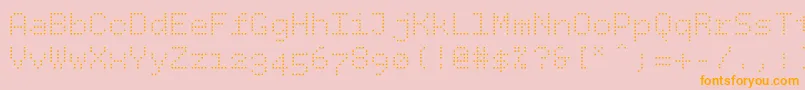 Bpdotssquarelight Font – Orange Fonts on Pink Background