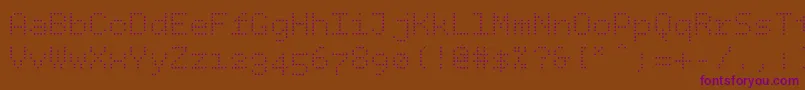 Czcionka Bpdotssquarelight – fioletowe czcionki na brązowym tle