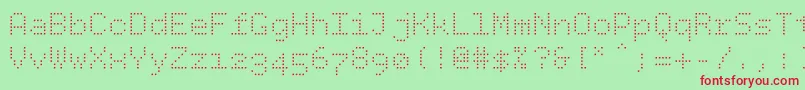 Bpdotssquarelight Font – Red Fonts on Green Background