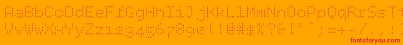 Bpdotssquarelight Font – Red Fonts on Orange Background