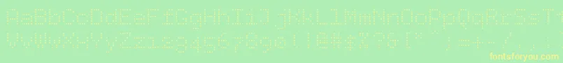 Bpdotssquarelight Font – Yellow Fonts on Green Background
