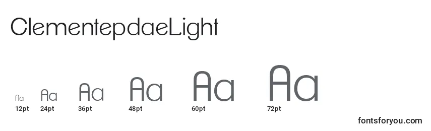 ClementepdaeLight Font Sizes