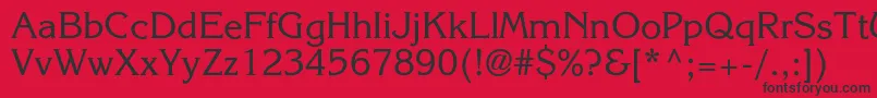 フォントAgkorneliac – 赤い背景に黒い文字