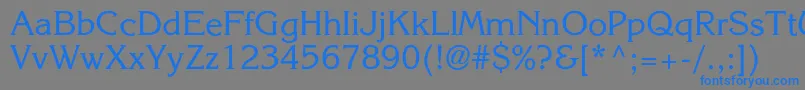 フォントAgkorneliac – 灰色の背景に青い文字