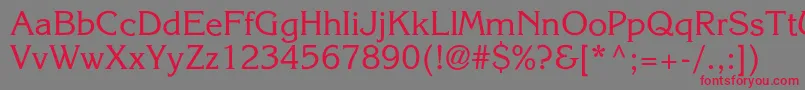 フォントAgkorneliac – 赤い文字の灰色の背景