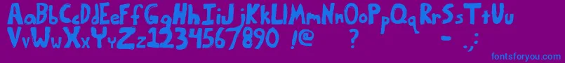 フォントBumpyRoadRegular – 紫色の背景に青い文字