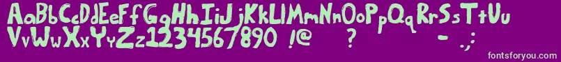 BumpyRoadRegular Font – Green Fonts on Purple Background