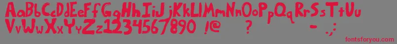 Czcionka BumpyRoadRegular – czerwone czcionki na szarym tle