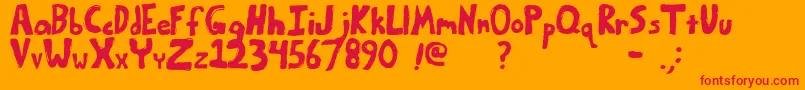 BumpyRoadRegular Font – Red Fonts on Orange Background