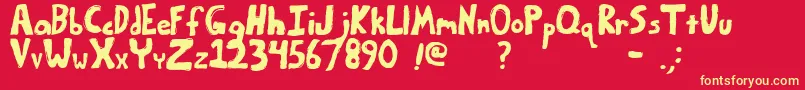 BumpyRoadRegular-fontti – keltaiset fontit punaisella taustalla
