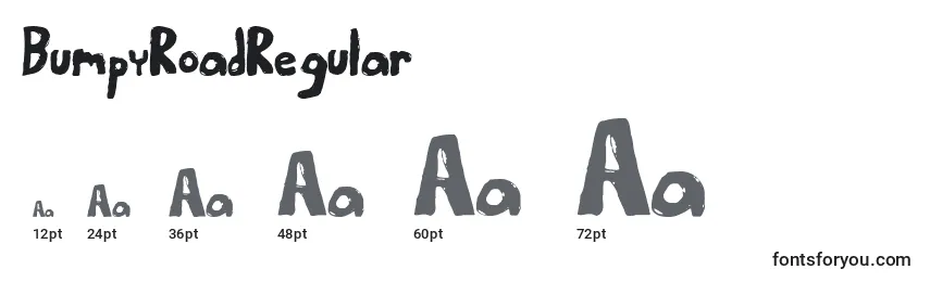 Размеры шрифта BumpyRoadRegular