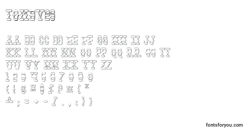 Schriftart Tombv2s – Alphabet, Zahlen, spezielle Symbole