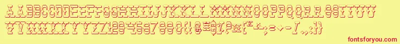 Tombv2s Font – Red Fonts on Yellow Background