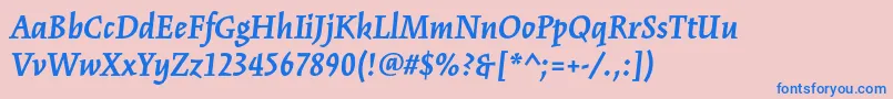 KinesisstdBolditalic Font – Blue Fonts on Pink Background