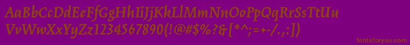 Шрифт KinesisstdBolditalic – коричневые шрифты на фиолетовом фоне
