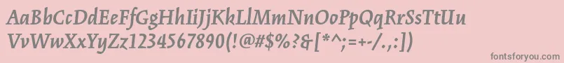 フォントKinesisstdBolditalic – ピンクの背景に灰色の文字