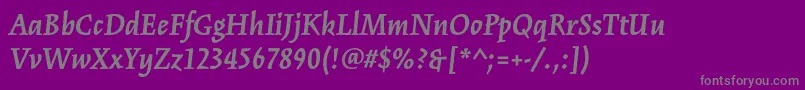 Шрифт KinesisstdBolditalic – серые шрифты на фиолетовом фоне