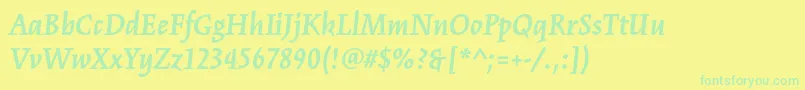 KinesisstdBolditalic Font – Green Fonts on Yellow Background