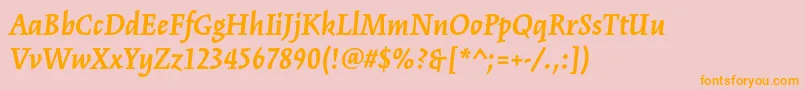 Шрифт KinesisstdBolditalic – оранжевые шрифты на розовом фоне