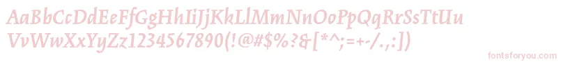 Шрифт KinesisstdBolditalic – розовые шрифты на белом фоне