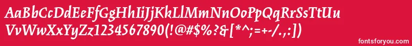 KinesisstdBolditalic-fontti – valkoiset fontit punaisella taustalla