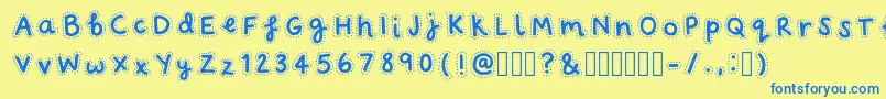 FairydustRegular Font – Blue Fonts on Yellow Background