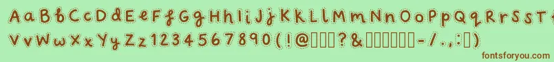 FairydustRegular Font – Brown Fonts on Green Background