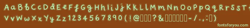 FairydustRegular Font – Green Fonts on Brown Background