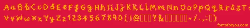 FairydustRegular Font – Orange Fonts on Red Background