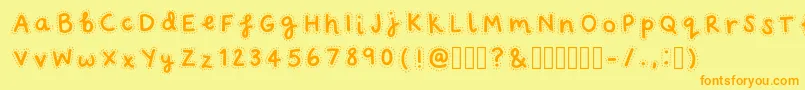 FairydustRegular Font – Orange Fonts on Yellow Background