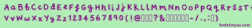 FairydustRegular Font – Purple Fonts on Green Background