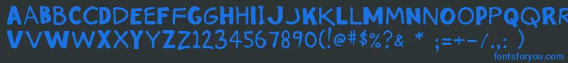 Stinkykitty Font – Blue Fonts on Black Background