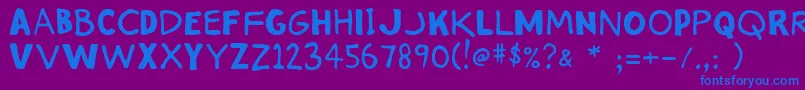 Stinkykitty-Schriftart – Blaue Schriften auf violettem Hintergrund